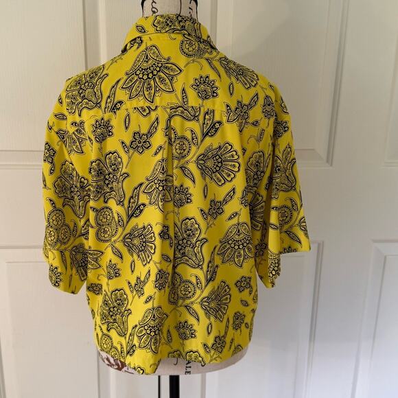 EUC Saunders Floral Yellow Shirt - Picture 6 of 9